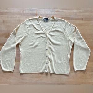 Vintage Honors Made in USA Butter Yellow Cardigan Size L